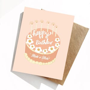 Tarjeta de felicitación de cumpleaños, tarjeta de felicitación, cumpleaños, tarjeta de felicitación ilustrada, interior en blanco