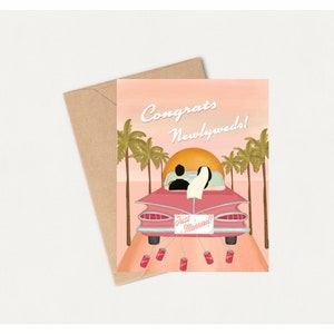 Tarjeta de boda, Tarjeta de felicitación de boda, Felicitaciones a los recién casados, Interior en blanco
