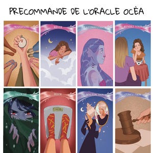 Préco Juillet : Oracle Ocèa Magic Luna 50 cartes + Gloss + Boite Magnétique + Bordure bleu +  carte livret