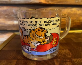 Vintage McDonalds Garfield and Odie Jim Davis glass mug
