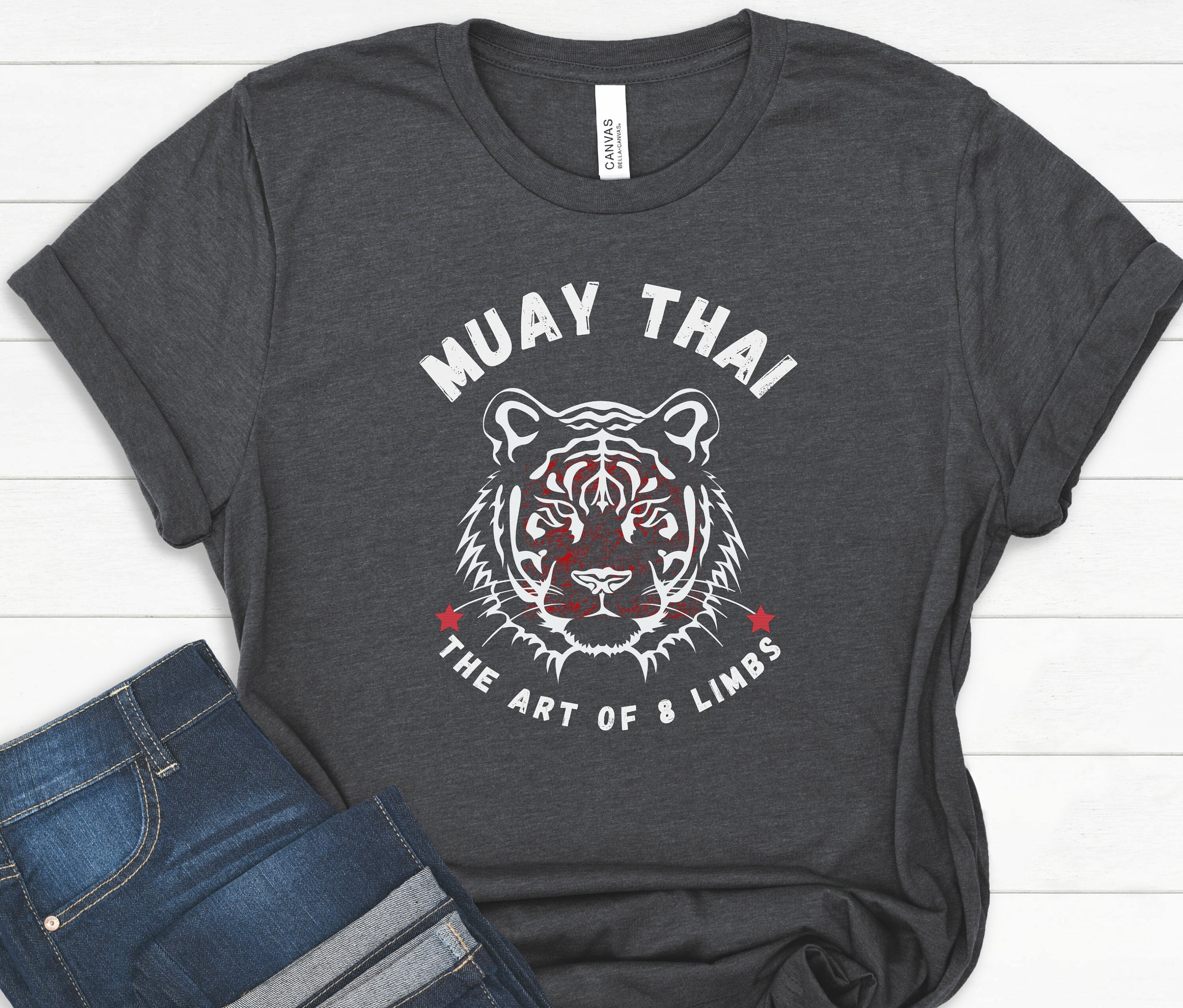 T-Shirt Homme Muay Thaï - Boxe Thaïlandaise - Marque B&C - Coton Noir - Neuf Avec Étiquettes