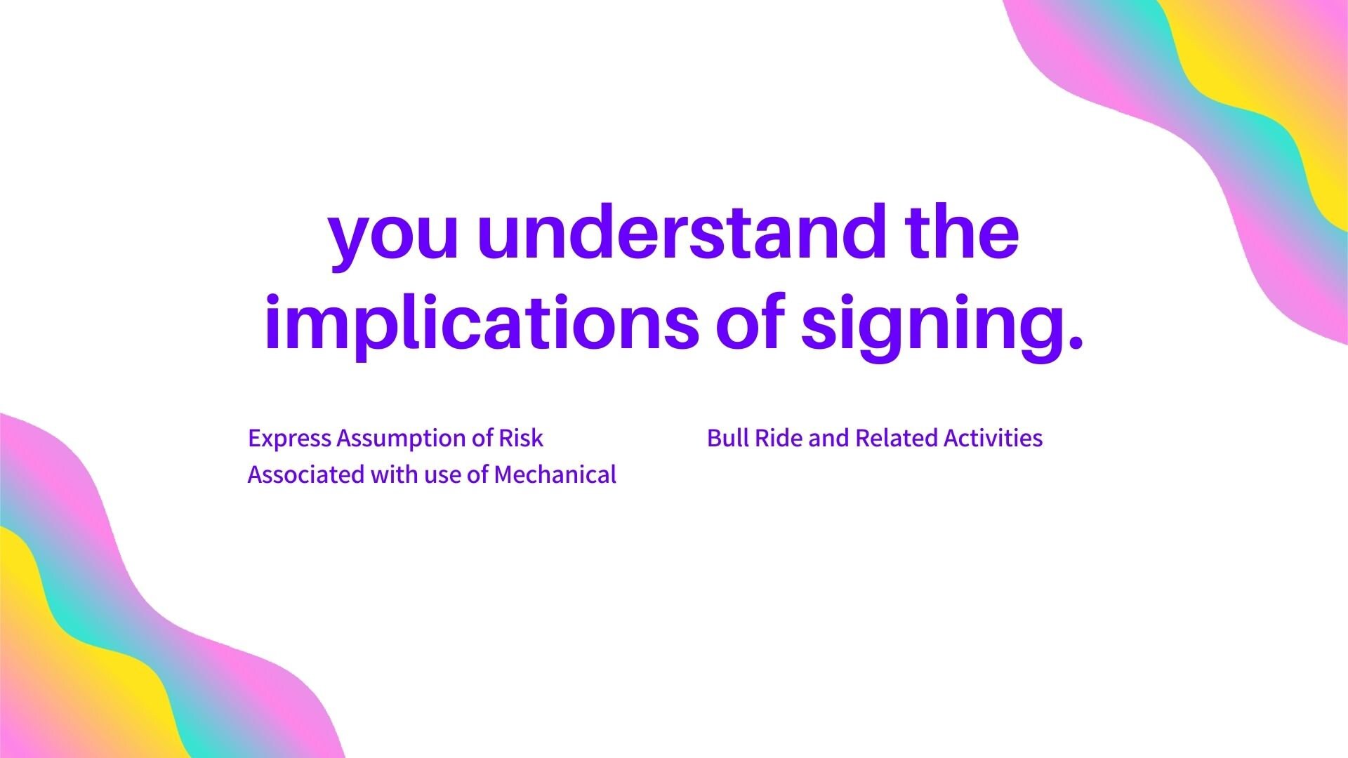 Mechanical Bull Liability Waiver Form Rodeo Bull Liability Etsy