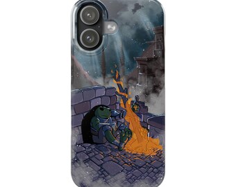 Funda delgada para teléfono — La rana y la hoguera