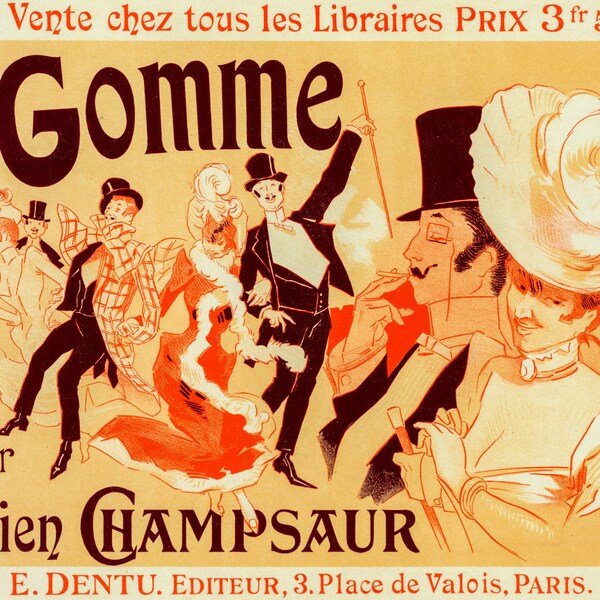 La Gomme Poster by Jules Cheret European Vintage Poster available as a Digital image Download