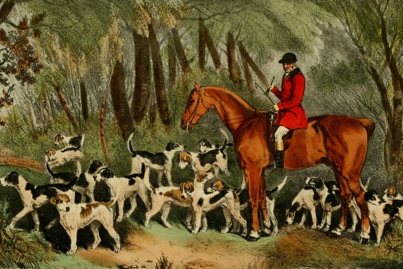 English Hunting Print W. Head by R. B. Davis as a Digital - Etsy