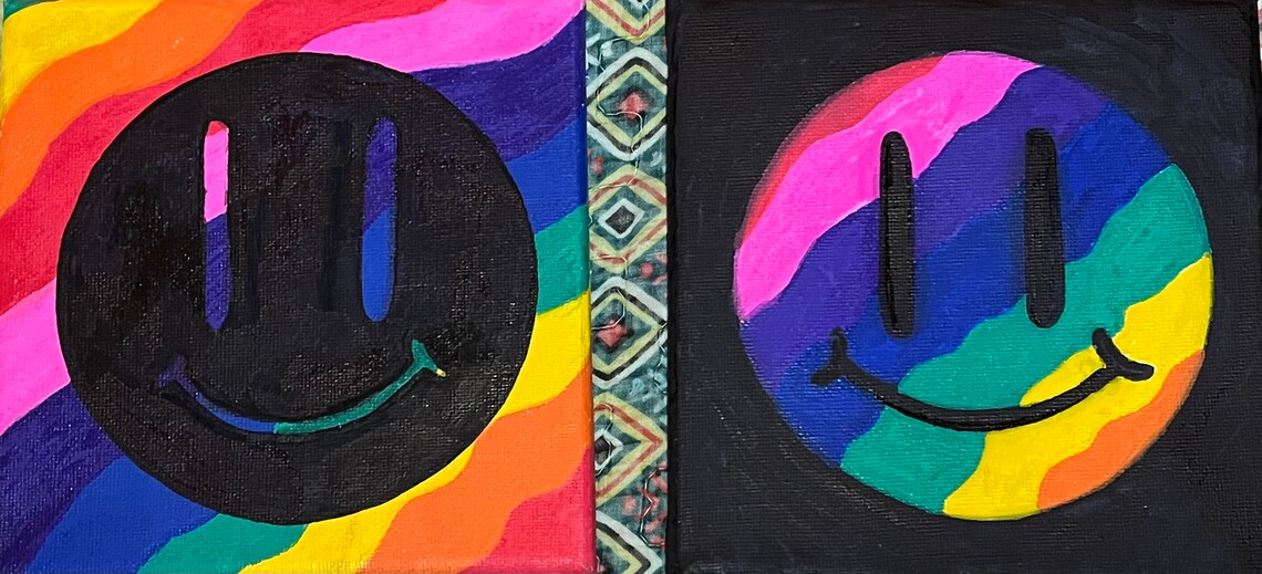Custom Art Smiley Face Paintings Etsy