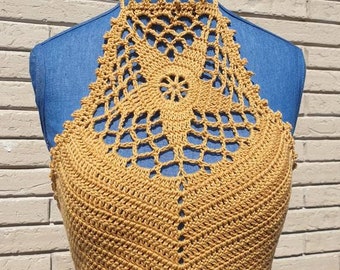 Top au crochet en coton