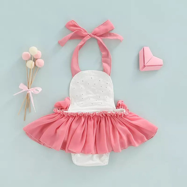 Newborn Baby Girls Ruffle Layer Jumpsuit Lovely Summer Romper Etsy