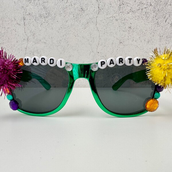 Mardi Gras sunglasses/Carnival/Fat Tuesday Bedazzled Sunglasses/Mambo