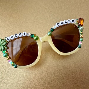 St Pattys/ Sunglasses/ Shamrock Shades/ Lucky Charm/ Parade Shades/ St Patricks Day accessories/ Irish/ shenanigans/ gift for Irish friend