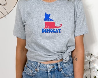 DEMOCAT Unisex T-shirt: Lustiges Polit-Katzen-T-Shirt