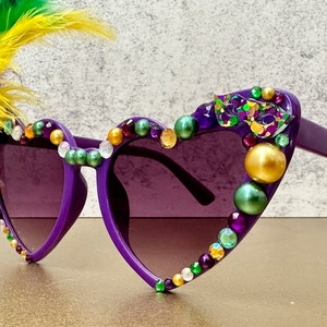 Mardi Gras Sunglasses/carnival/fat Tuesday Bedazzled Sunglasses ...