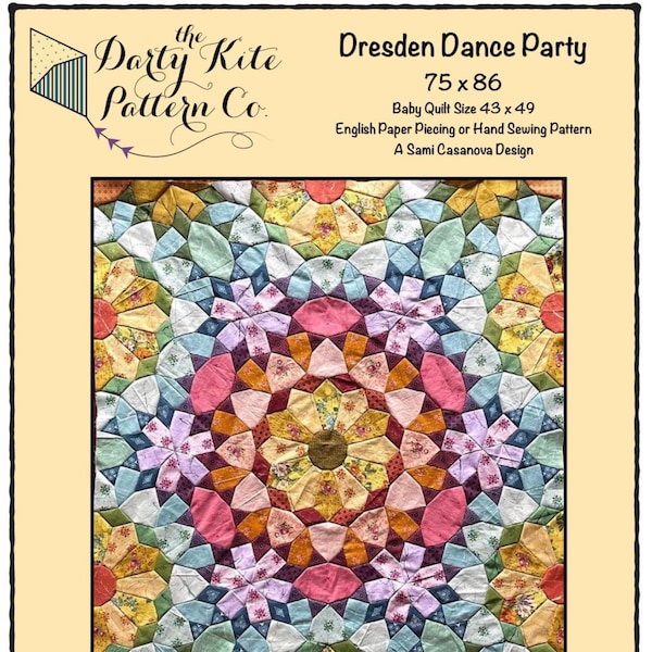 Dresden Dance Party Quilt PDF Pattern for EPP or Hand Piecing