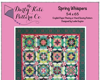 PDF-mönster för Spring Whispers Quilt för EPP eller handsömnad