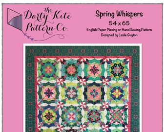 Spring Whispers Quilt PDF Pattern for EPP or Hand Piecing