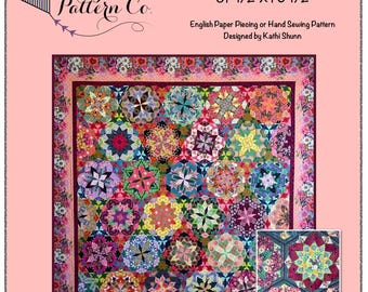 Compass Garden Quilt PDF-mönster för EPP eller handsömnad