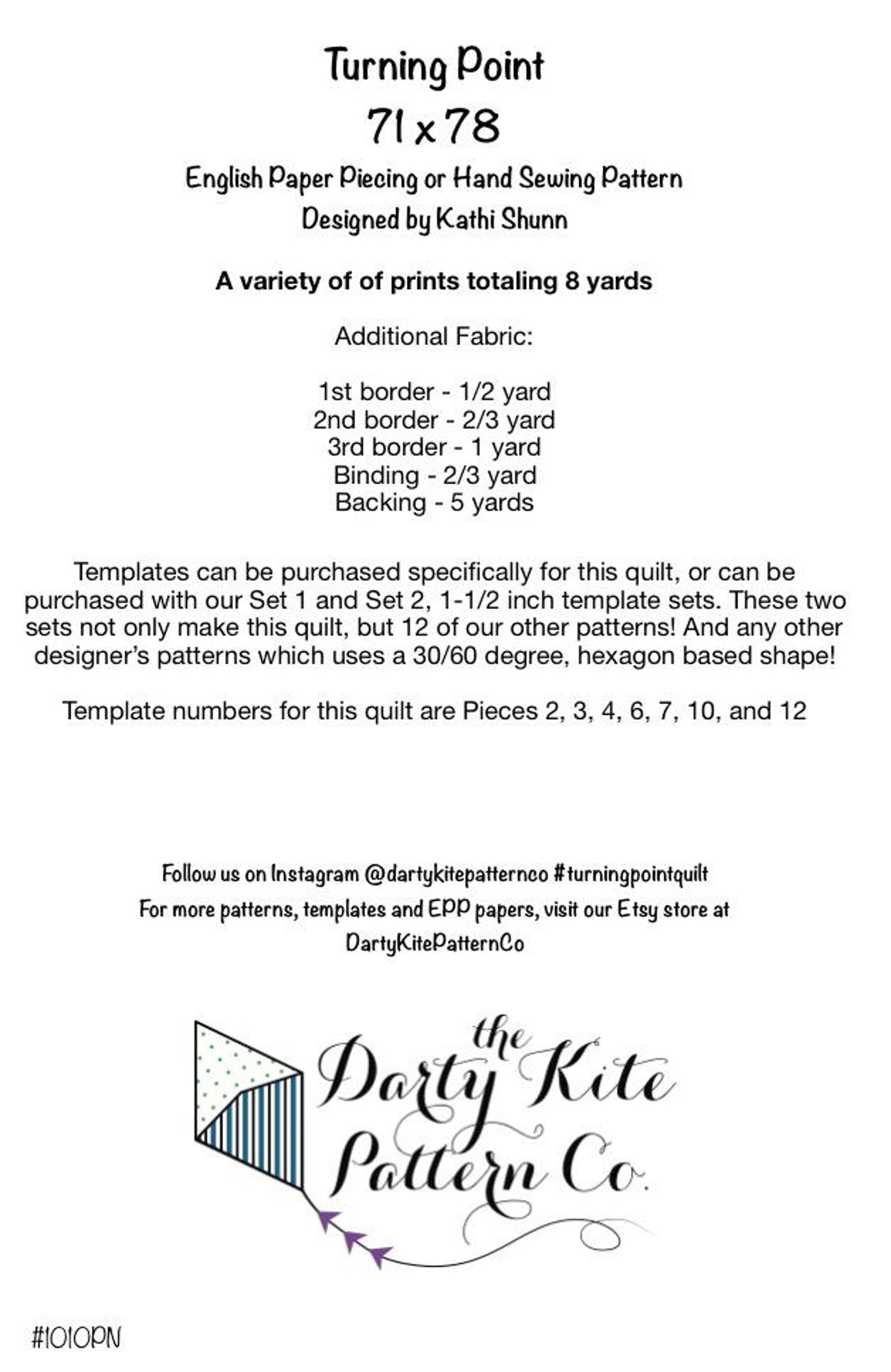 Turning Point Quilt PDF Pattern for EPP or Hand Piecing - Etsy