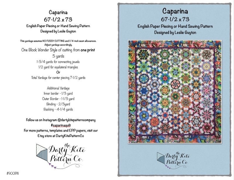 Caparina Quilt PDF Pattern for EPP or Hand Piecing - Etsy
