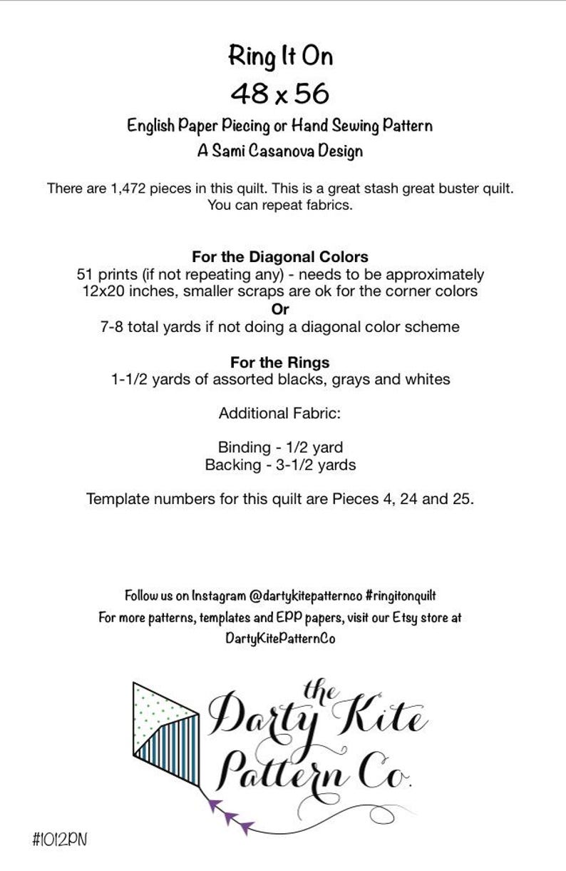 Ring It on Quilt PDF Pattern for EPP or Hand Piecing CLOSEOUT - Etsy Canada