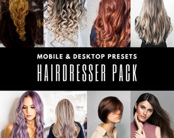 10 Hairdresser Lightroom Mobile and Desktop Presets | Salon Presets | Instagram Presets | Hair Preset | Wedding Hair Preset