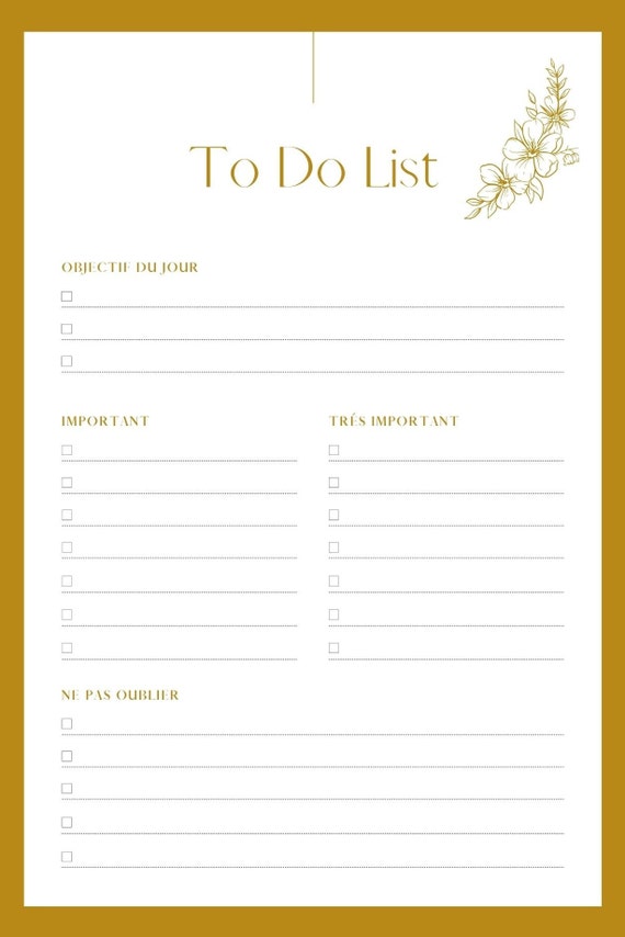 To Do List of the Day Etsy