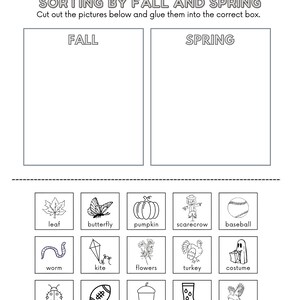 Fall Kindergarten Worksheets
