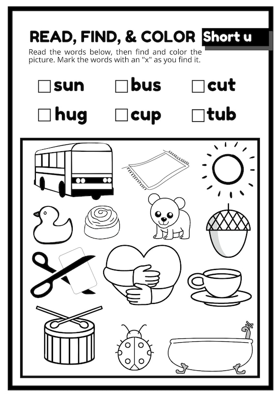 short vowels worksheets etsy