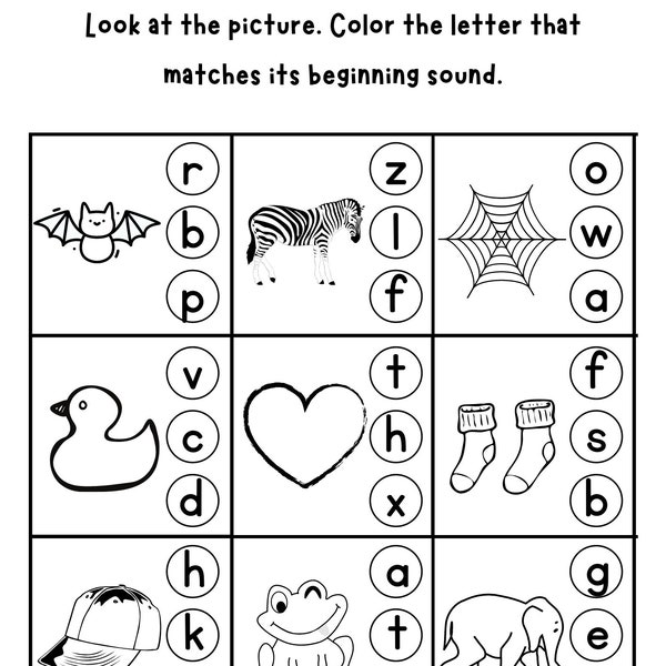 Letter and Sounds Worksheets