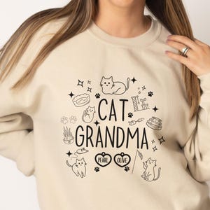 Cat Grandma Personalized Cat Lover Sweatshirt Cat Person Gift