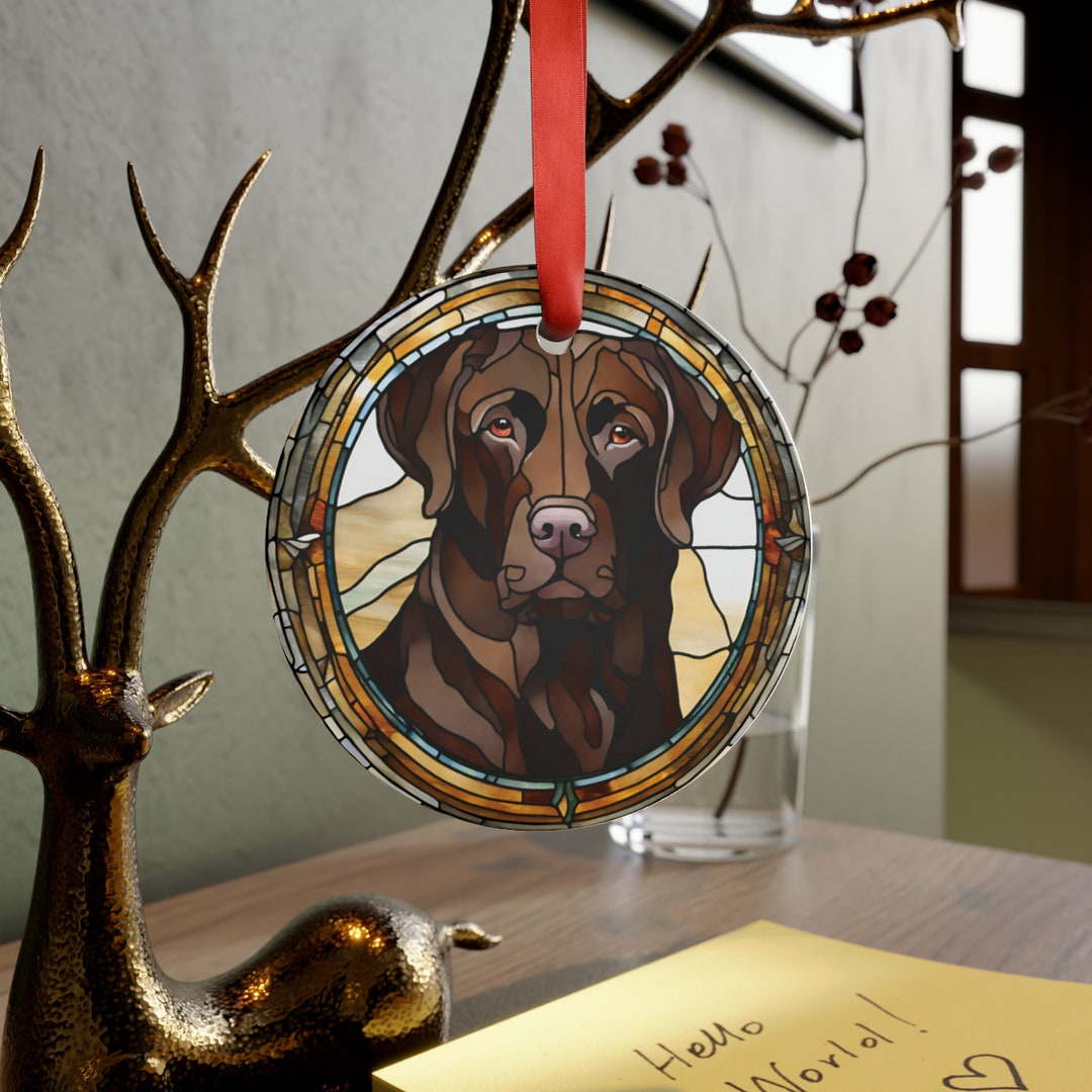 Personalized Stained Glass Style Labrador Ornament, Custom Labrador ...
