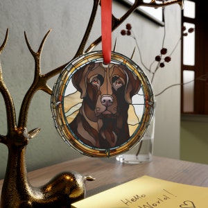 Personalized Stained Glass Style Labrador Ornament, Custom Labrador Retriever Gift, Black Lab Gift, Yellow Lab Gift, Dog Memorial, Pet Loss