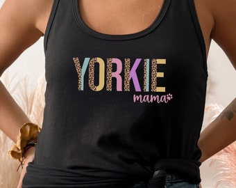 Yorkie Custom Dog Mom Tank Top, Dog Mom Sleeveless Shirt, Yorkshire Terrier Gift for Her, Personal Dog Owner Gift