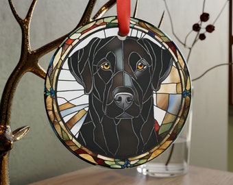 Personalized Stained Glass Style Labrador Ornament, Custom Labrador Retriever Gift, Black Lab Gift, Yellow Lab Gift, Dog Memorial, Pet Loss