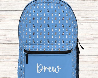 Personalized Dog Backpack, Customized Dog Person Bag, Doggie Daycare Dog Mom Bag, Dog Themed Backpack for Kids, Dog Lover Gift, Pitbull Gift