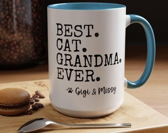 Personalized Cat Grandma Gift Custom Cat Lover Mug
