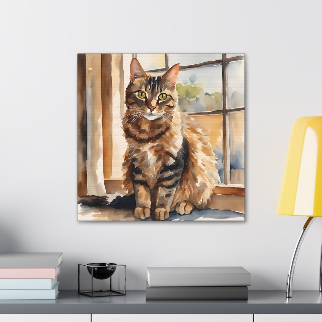 Cat Watercolor Wall Art Animal Poster - Etsy