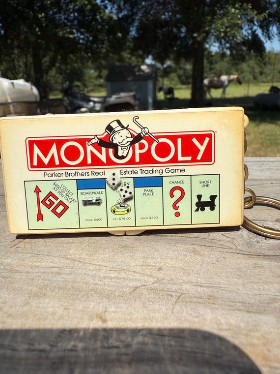 Mini Monopoly Board Game Keychain: Tiny Collectib… - image 1