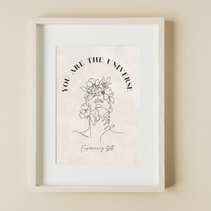 universe, modern wall art, line drawing, woman, spirituality
