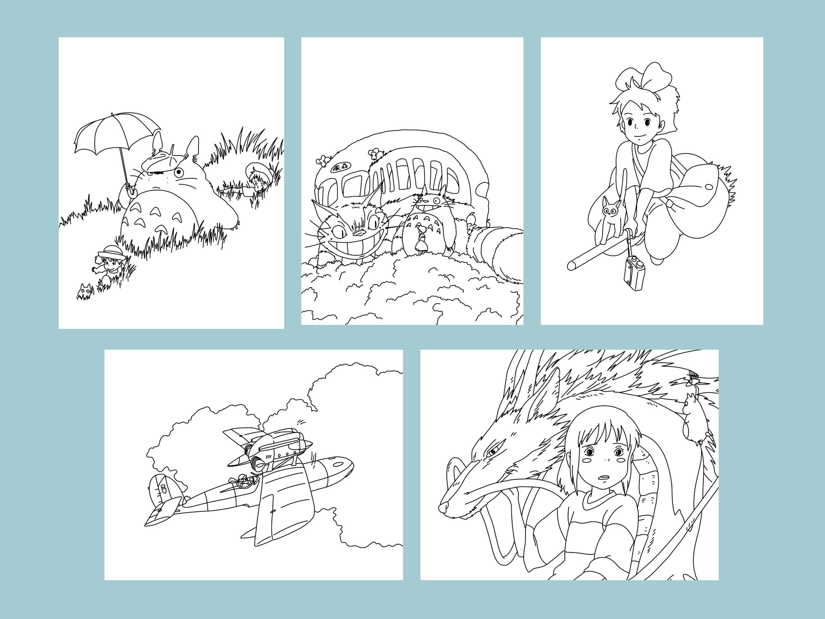 Studio Ghibli Coloring Pages 10 Pack Printable Coloring Pages Kikis
