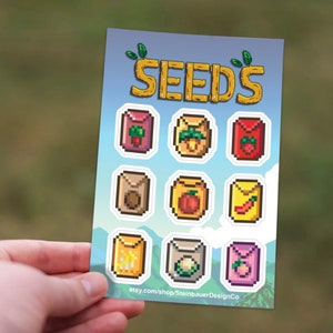 Stardew Valley - Sticker Sheet - Seeds - Waterproof Sticker Sheet