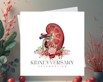 Tarjeta de aniversario de trasplante de riñón: Saludo de aniversario de trasplante de órgano