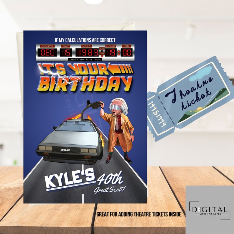 Back To The Future Birthday Card Talking Birthday Cards with QR Code Personalised image 5
