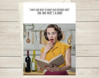 Funny Birthday card, leftover wine and other occasions - Funny greeting cards