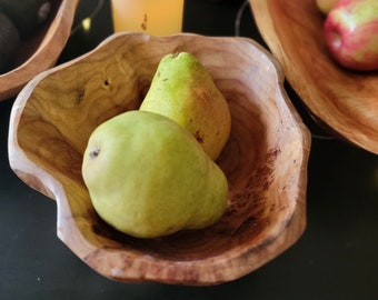Wooden Root Bowl. Handmade Rustic Bowl, Dough Bowl. Hand Carved Salad Bowl, Fruit Bowl. Valet Bowl, Entry Bowl. Wooden Trencher.