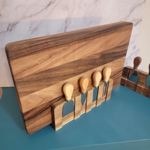 Magnetic Knife Block & Cutting Board Holder. Cheese Knife Stand. Kitchen Cutting Board Organizer, Cutting Board Holder, Knife Holder.