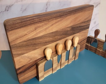 Magnetic Knife Block & Cutting Board Holder. Cheese Knife Stand. Kitchen Cutting Board Organizer, Cutting Board Holder, Knife Holder.