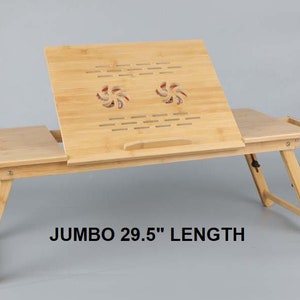 Escritorio portátil JUMBO de 29,5". Mesa portátil para computadora portátil con superficie inclinable. Bandeja extragrande para cama y sofá. Caballete para artistas. Mesa de picnic tamaño XL.
