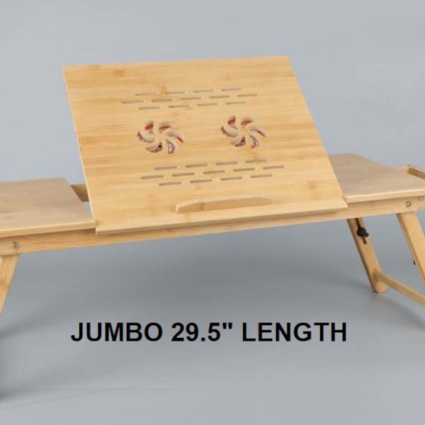 JUMBO 29.5" Lap Desk. Portable Laptop Table with Tilt Top. Extra Large Lap Tray for Bed, Couch. Lap Easel for Artist. XL Size Picnic Table.