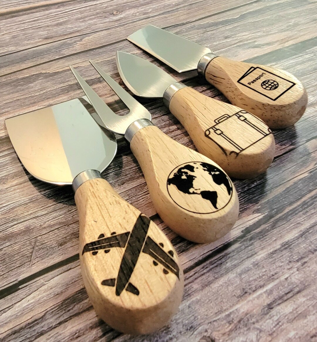 Cheese Knives Giftset. Airplane Luggage Globe Passport Etsy