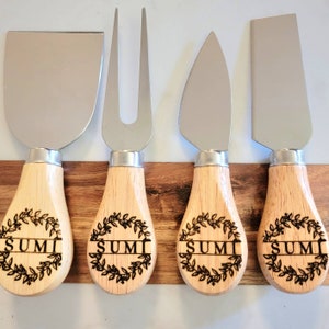 Cheese Knife Set. Cheese Utensils. Engraved Cheese Knives for Cheese board, Charcuterie Knives. Housewarming, Wedding Gift.